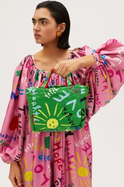 Kakanias Tote Bag Joy Hope Dream Green Small