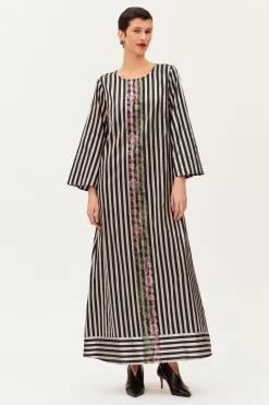 One-of-a-kind Patchwork Back Dress Dupion Embellished With Swarovski Crystals