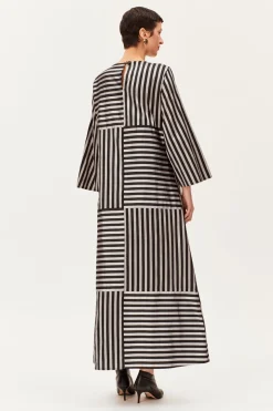 One-of-a-kind Patchwork Back Dress Dupion Embellished With Swarovski Crystals